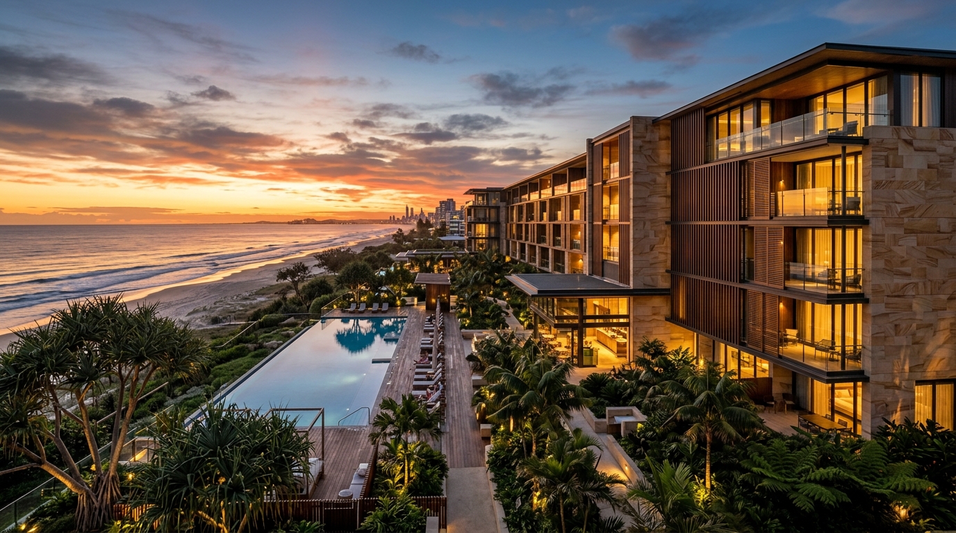 AusStayGuide architecture at sunset