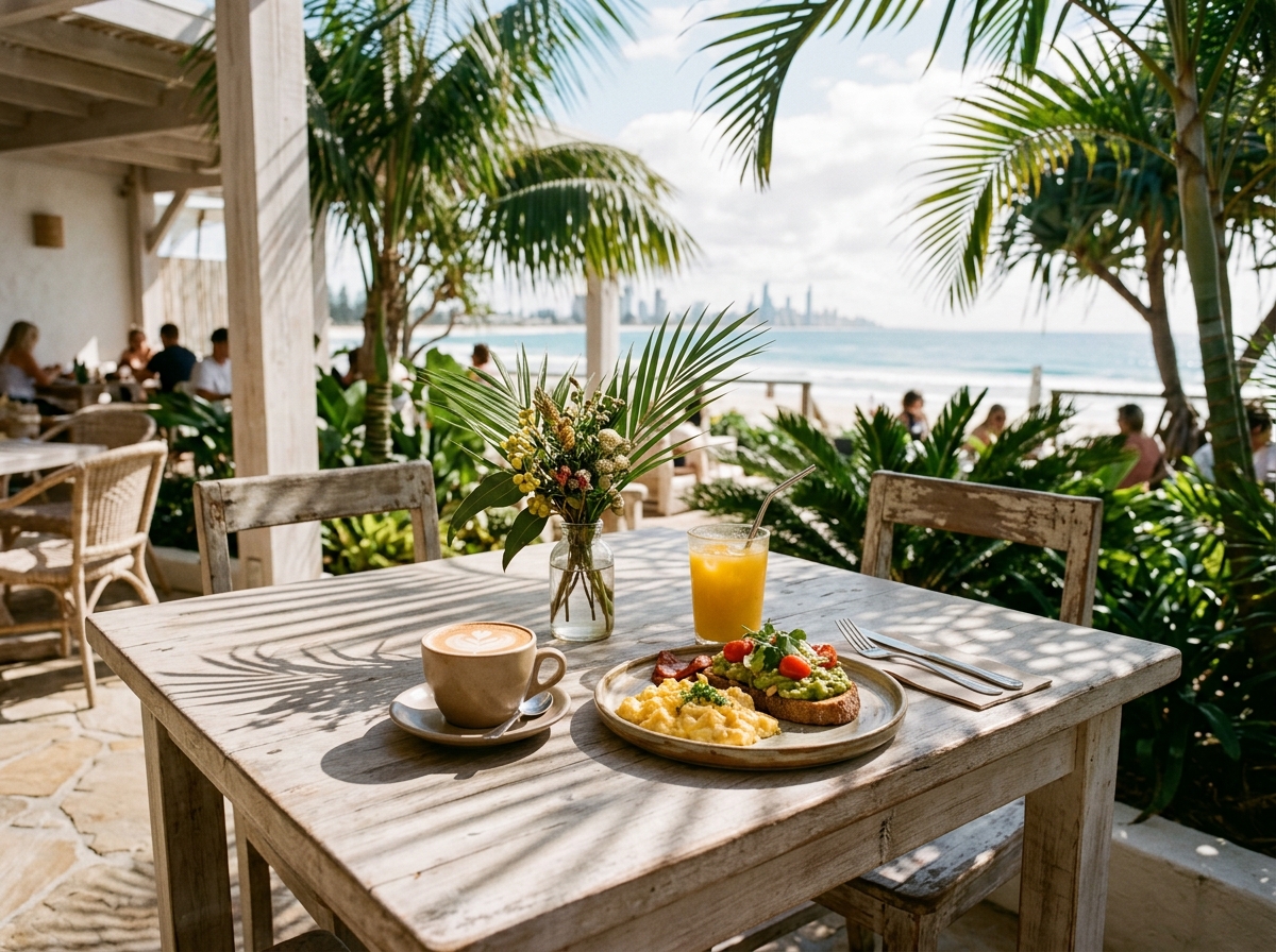 Relaxed café scene on the Gold Coast